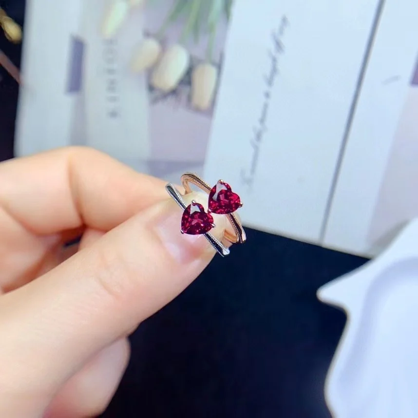 Romantic Heart Gemstone Ring 6mm VVS Grade Natural Garnet 925 Silver Ring 18K Gold Plated Silver Garnet Jewelry
Romantic Heart Gemstone Ring 6mm VVS Grade Natural Garnet 925 Silver Ring 18K Gold Plated Silver Garnet Jewelry