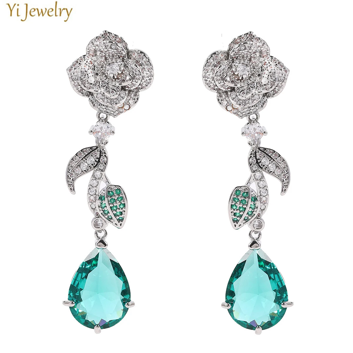 silver color zirconia flower earrings green blue water drop pendant earrings women shiny jewelry evening party female gift
silver color zirconia flower earrings green blue water drop pendant earrings women shiny jewelry evening party female gift