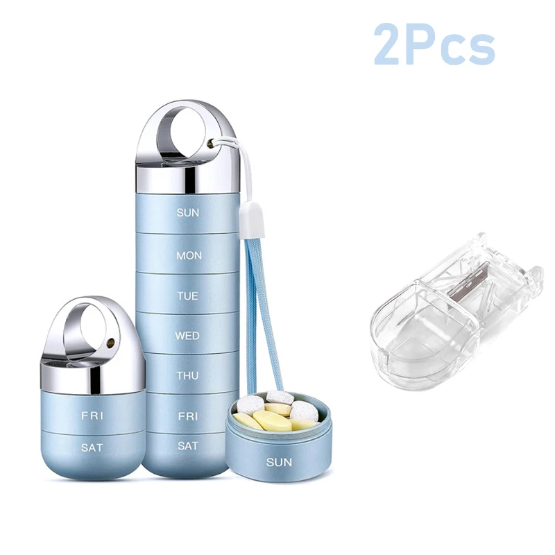 2 PC 7 Day Pill Organizer Metal Portable Daily Pill Box Moisture Proof Stackable Aluminum Alloy BPA Free Travel 7 Day Pill Case
2 PC 7 Day Pill Organizer Metal Portable Daily Pill Box Moisture Proof Stackable Aluminum Alloy BPA Free Travel 7 Day Pill Case