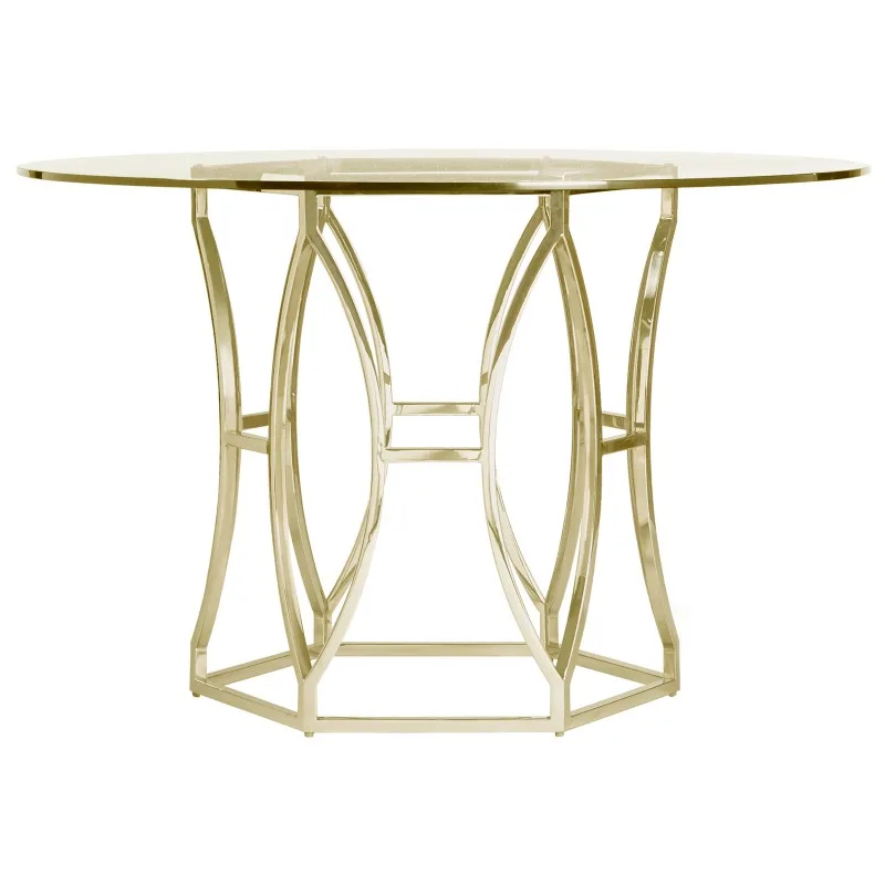 American simple stainless steel hexagonal dining table light luxury dining table
American simple stainless steel hexagonal dining table light luxury dining table