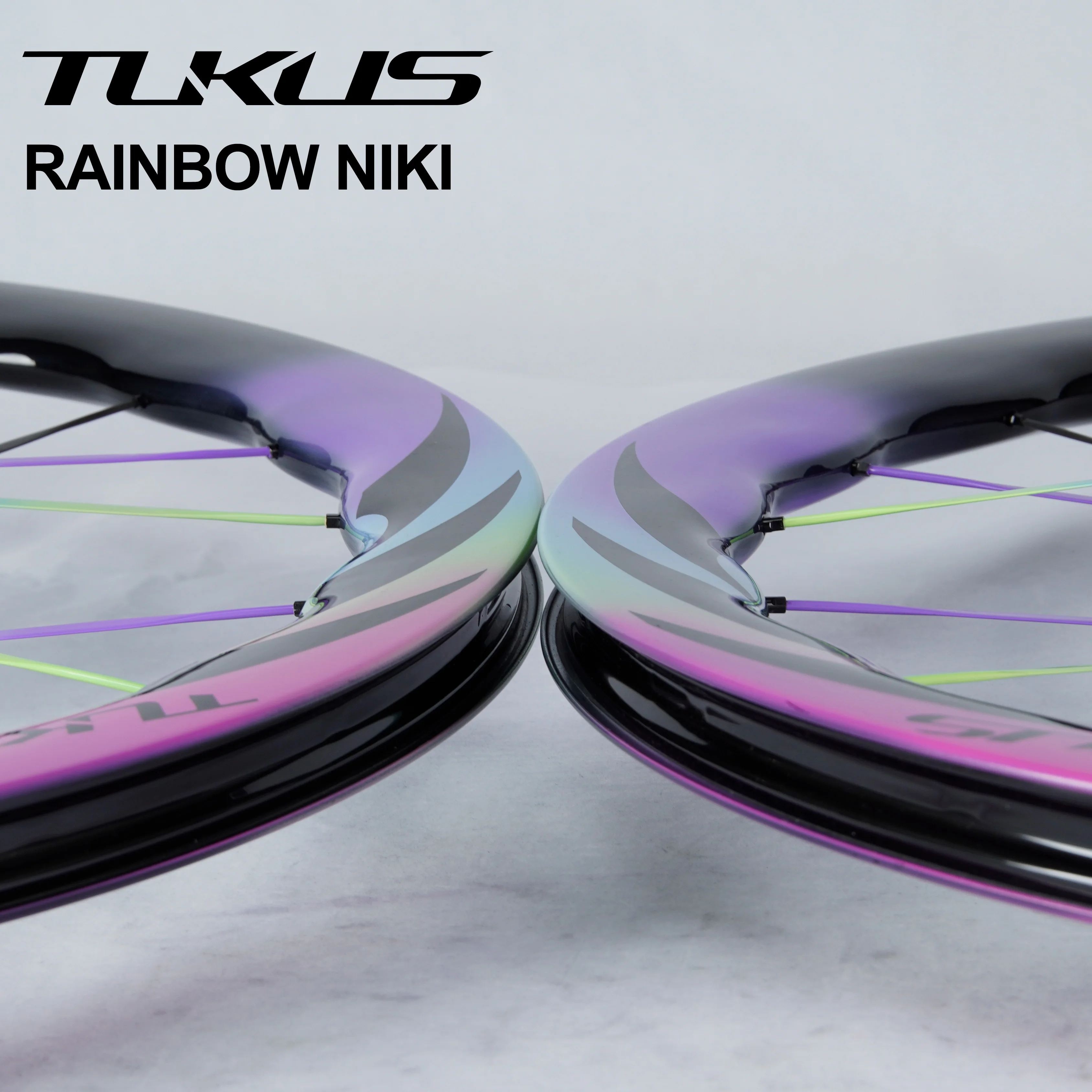 TUKUS Rainbow NIKI 700C Carbon Rim set Ratchet 36T ceramic bearing multicolor Carbon Spoke Wheels Disc Brake Road Bike Wheelset
TUKUS Rainbow NIKI 700C Carbon Rim set Ratchet 36T ceramic bearing multicolor Carbon Spoke Wheels Disc Brake Road Bike Wheelset