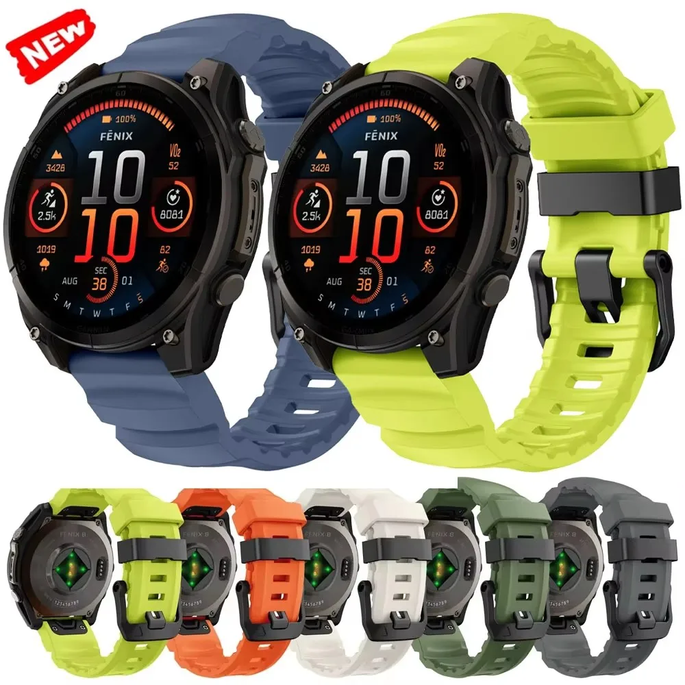 For Garmin Fenix 8-7-7X/Tactix 8-7/Enduro3 26/22mm Silicone Comfortable Sports watch strap For Garmin Forerunner 970/965/955
For Garmin Fenix 8-7-7X/Tactix 8-7/Enduro3 26/22mm Silicone Comfortable Sports watch strap For Garmin Forerunner 970/965/955
