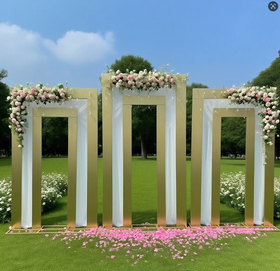 2025 Double Door Frame Stainless Steel Wedding Arch Catwalk Stage Layout Background Frame for Wedding Hall Road Backdrop
2025 Double Door Frame Stainless Steel Wedding Arch Catwalk Stage Layout Background Frame for Wedding Hall Road Backdrop