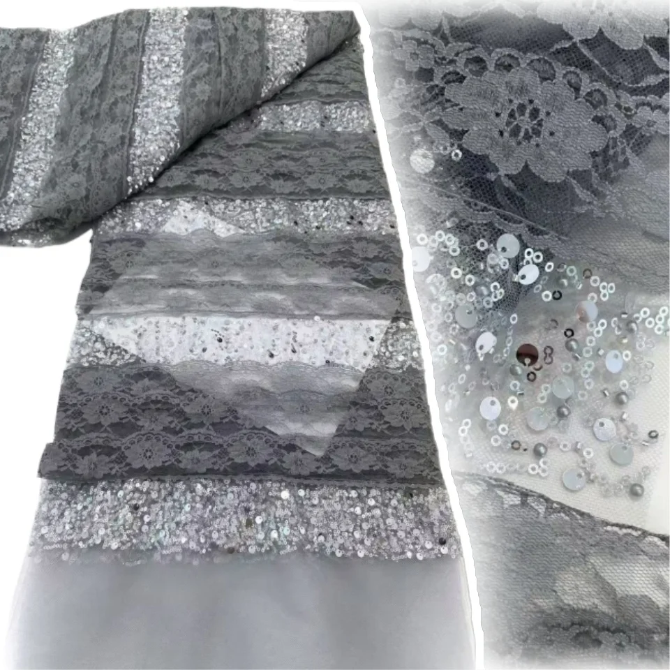 Stylish French Fashion Embroidered Lace Fabric High Quality Nigerian Beaded Sequin Lace Fabric for Wedding Party Dresses 2157
Stylish French Fashion Embroidered Lace Fabric High Quality Nigerian Beaded Sequin Lace Fabric for Wedding Party Dresses 2157