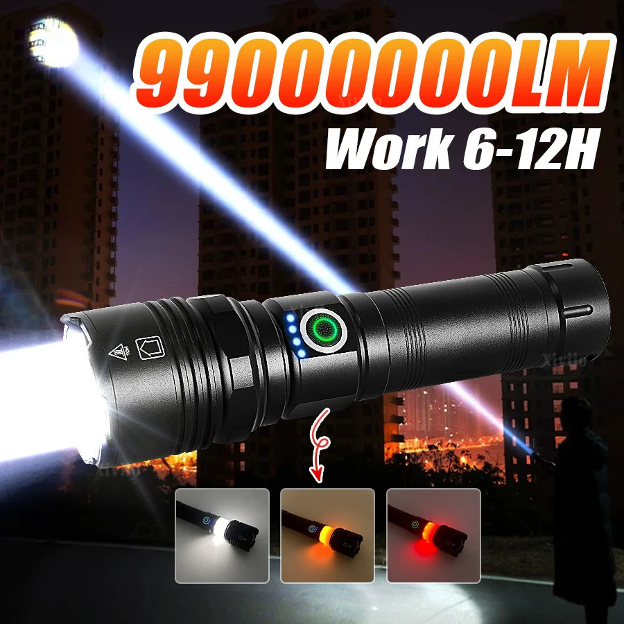 Супер мощный фонарик 18650 Tpye-c, мощный перезаряжаемый фонарь с боковым прожектором для кемпинга, рыбалки, охоты на открытом воздухе
Супер мощный фонарик 18650 Tpye-c, мощный перезаряжаемый фонарь с боковым прожектором для кемпинга, рыбалки, охоты на открытом воздухе