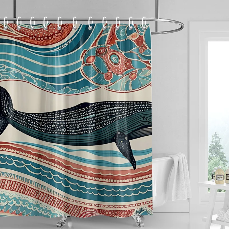Скандинавская минималистичная занавеска для душа с морской жизнью, водонепроницаемая занавеска для ванной комнаты, ванны, украшение для дома 180x180 см 
Скандинавская минималистичная занавеска для душа с морской жизнью, водонепроницаемая занавеска для ванной комнаты, ванны, украшение для дома 180x180 см