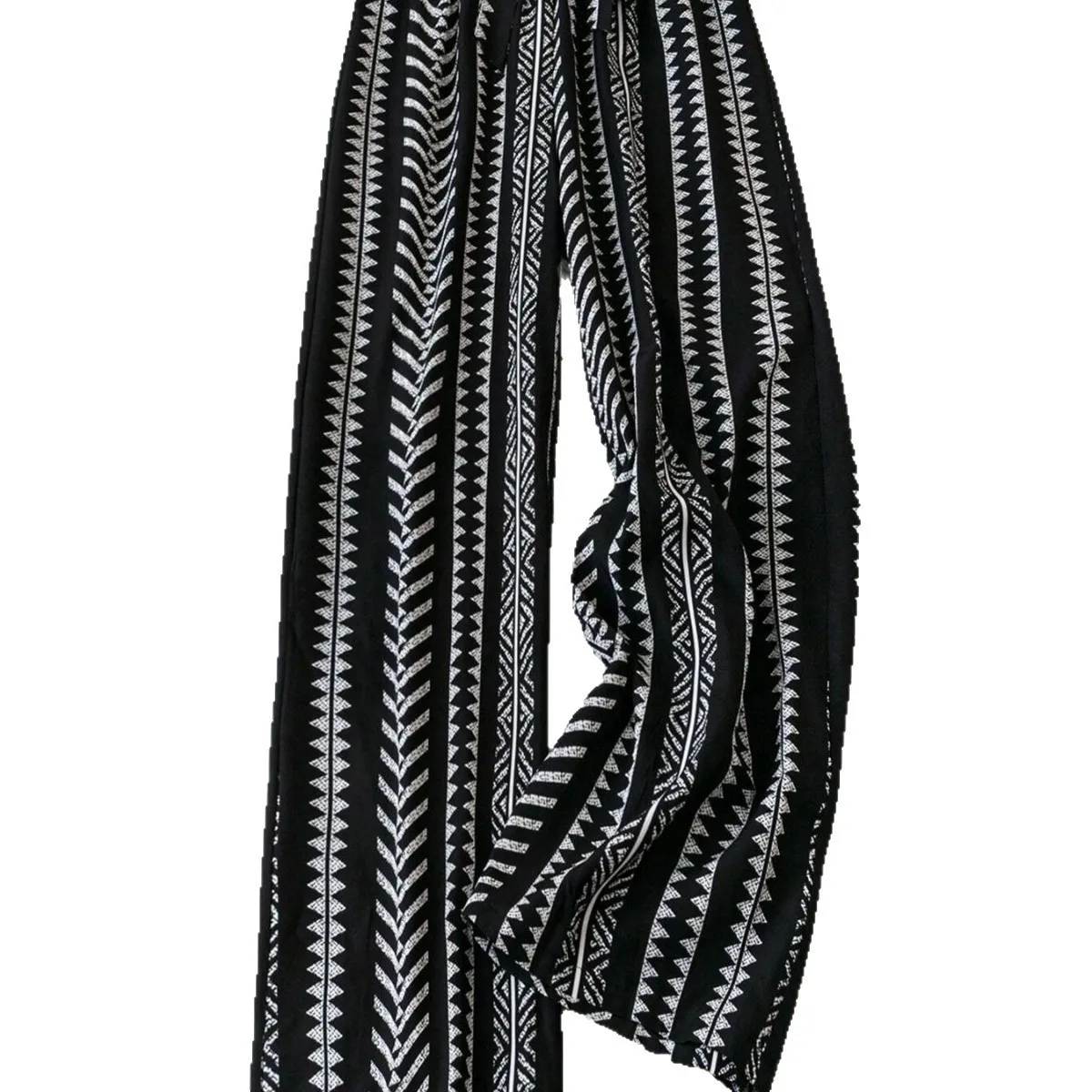 Summer Women Printed Trousers Mid Waist Lightweight Geometric Pattern Wide Leg Pants Tie Waist Loose Fit Black And White Pants
Summer Women Printed Trousers Mid Waist Lightweight Geometric Pattern Wide Leg Pants Tie Waist Loose Fit Black And White Pants