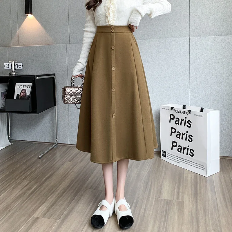 2024 Winter New Thick Woolen Midi Skirt for Women Vintage High Waist A-Line Women Skirt Elegant Slim Long Skirt Female Clothing
2024 Winter New Thick Woolen Midi Skirt for Women Vintage High Waist A-Line Women Skirt Elegant Slim Long Skirt Female Clothing
