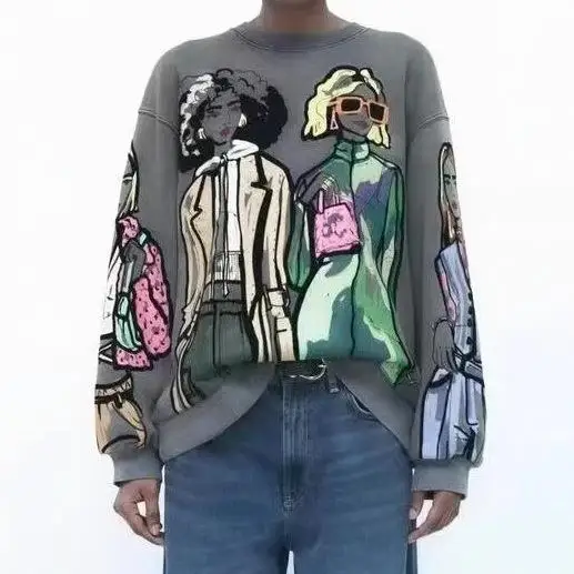 Women's Printed T-shirt Sweatshirt Girl Pattern Casual Comfortable Ultra-Thin Winter Fashion Ladies' Clothing
Women's Printed T-shirt Sweatshirt Girl Pattern Casual Comfortable Ultra-Thin Winter Fashion Ladies' Clothing