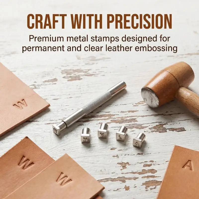 36PCS Stainless Steel Alphabet & Number Stamp Set–High Carbon Steel Punch Tools for Leather Craft,Woodworking&Metal EngravingDIY
36PCS Stainless Steel Alphabet & Number Stamp Set–High Carbon Steel Punch Tools for Leather Craft,Woodworking&Metal EngravingDIY