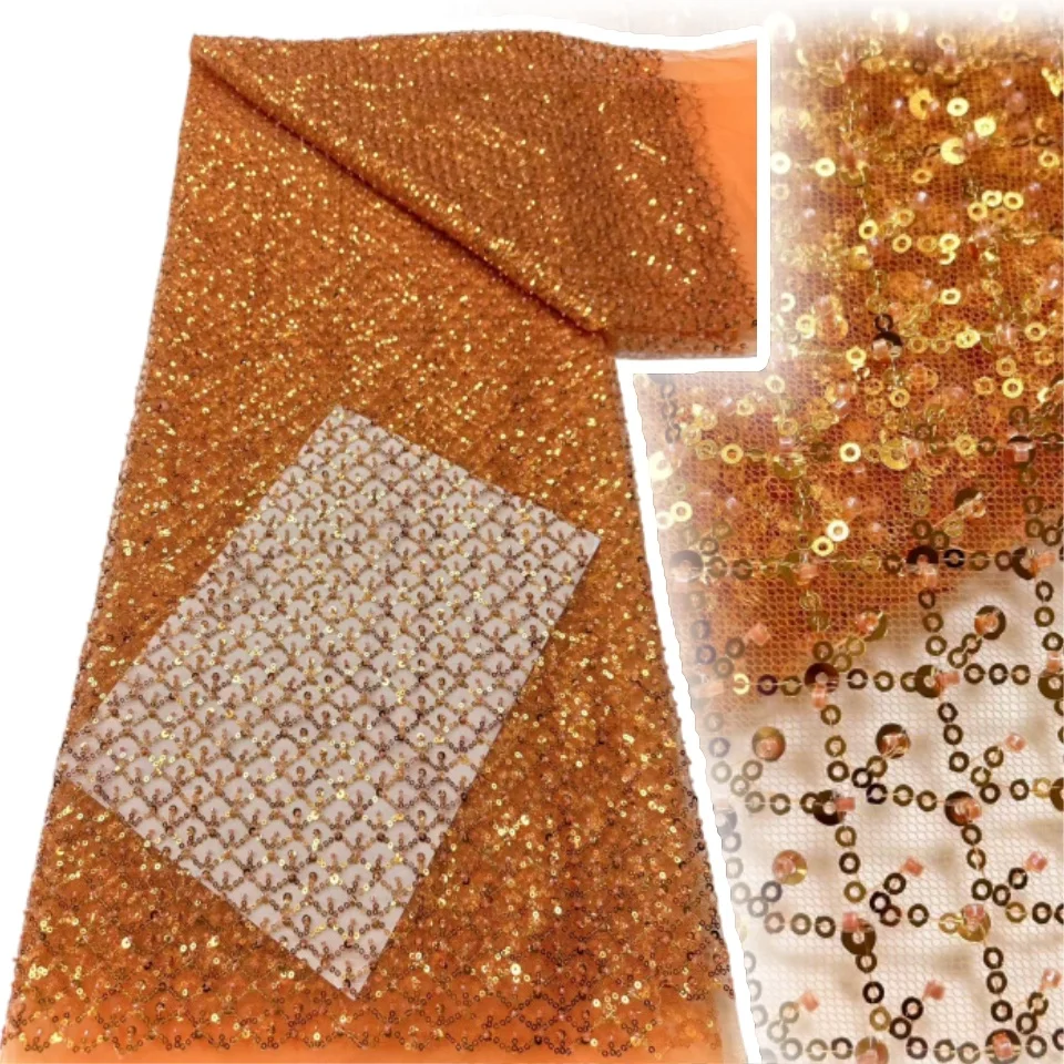 Оранжевая африканская сетчатая кружевная ткань с блестками, высокое качество, французская кружевная ткань для жениха, нигерийская кружевная ткань для женщин, праздничное платье A1589
Оранжевая африканская сетчатая кружевная ткань с блестками, высокое качество, французская кружевная ткань для жениха, нигерийская кружевная ткань для женщин, праздничное платье A1589