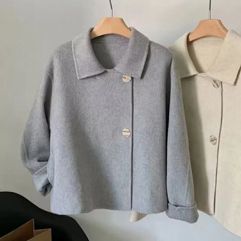 2024 Spring lapel women's double-sided woolen jacket, wool solid color single-breasted versatile casual top
2024 Spring lapel women's double-sided woolen jacket, wool solid color single-breasted versatile casual top