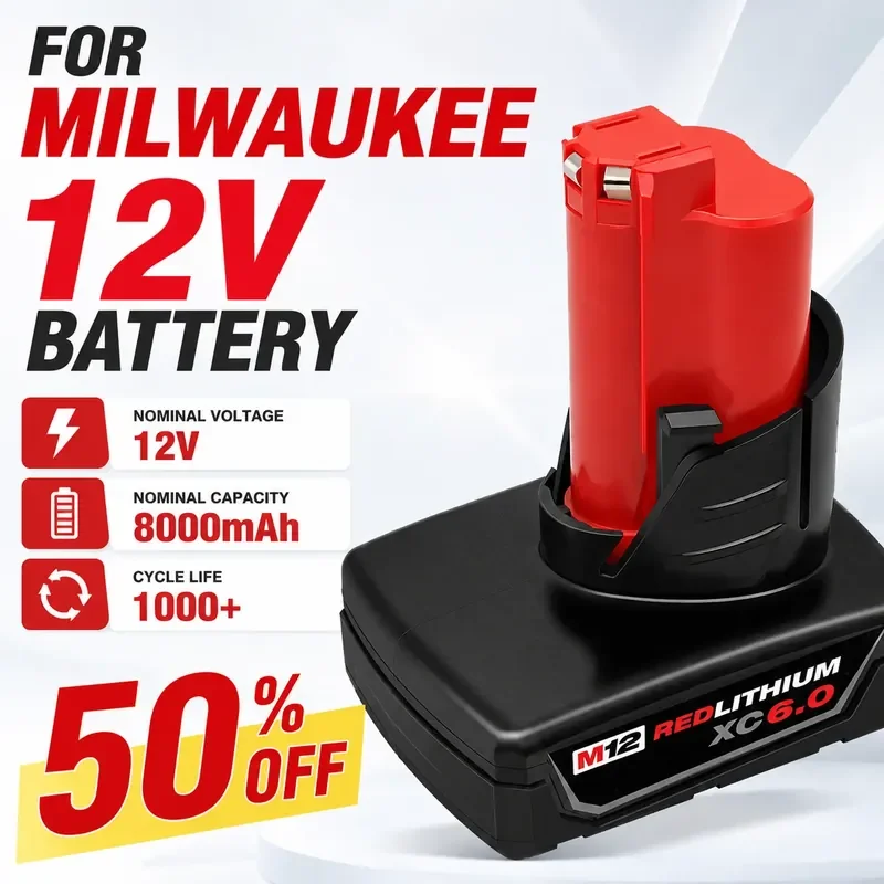 For M12 Milwaukee 12V Lithium Battery 6.0Ah Universal Original Hand Drill Replacement
For M12 Milwaukee 12V Lithium Battery 6.0Ah Universal Original Hand Drill Replacement
