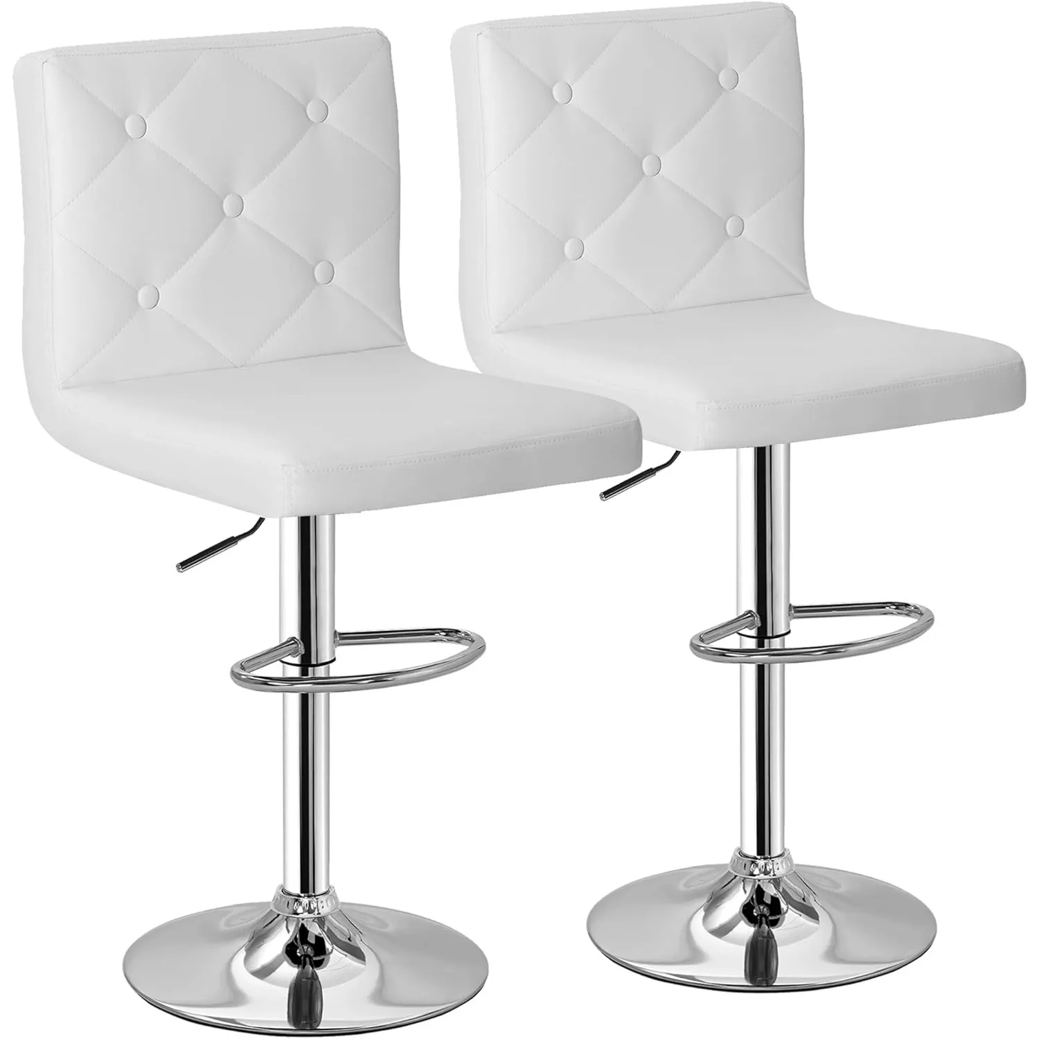 Bar Stools Set of 2, Modern PU Leather Adjustable Bar Stools with Back, 360° Swivel Bar Height Stools for Kitchen Counter Island
Bar Stools Set of 2, Modern PU Leather Adjustable Bar Stools with Back, 360° Swivel Bar Height Stools for Kitchen Counter Island