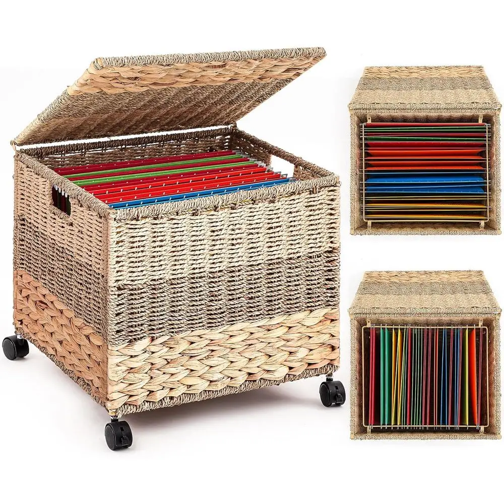 Rolling Cabinet 18x16x13 in Seagrass Wicker, Letter & Legal Size Handwoven Hanging File Basket with Lid, Vintage Home Office Dec
Rolling Cabinet 18x16x13 in Seagrass Wicker, Letter & Legal Size Handwoven Hanging File Basket with Lid, Vintage Home Office Dec