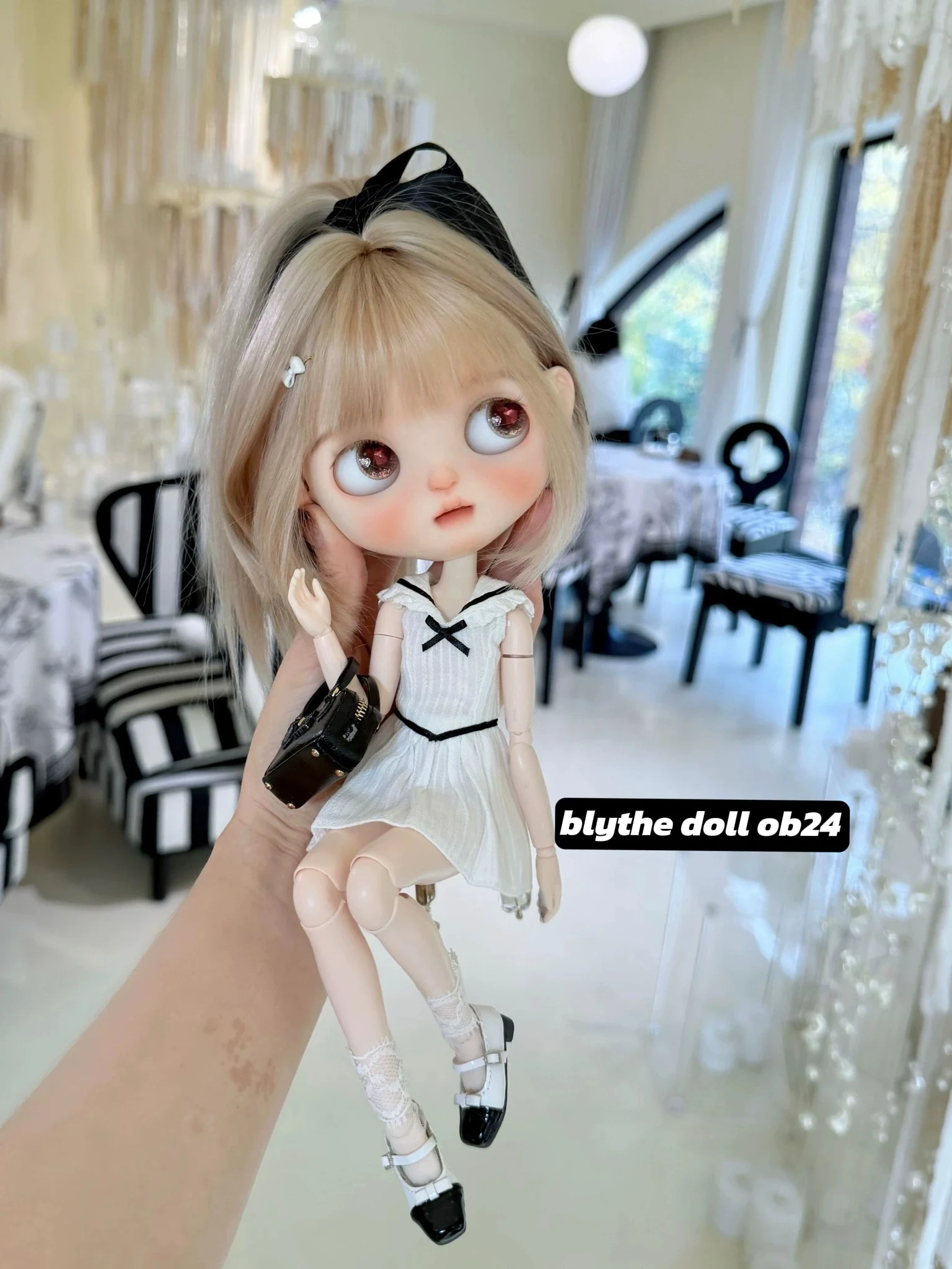 New Blythe Doll Ob24 P20 Baby Clothes School Style Preppy Sleeveless Dress White Dress 
New Blythe Doll Ob24 P20 Baby Clothes School Style Preppy Sleeveless Dress White Dress