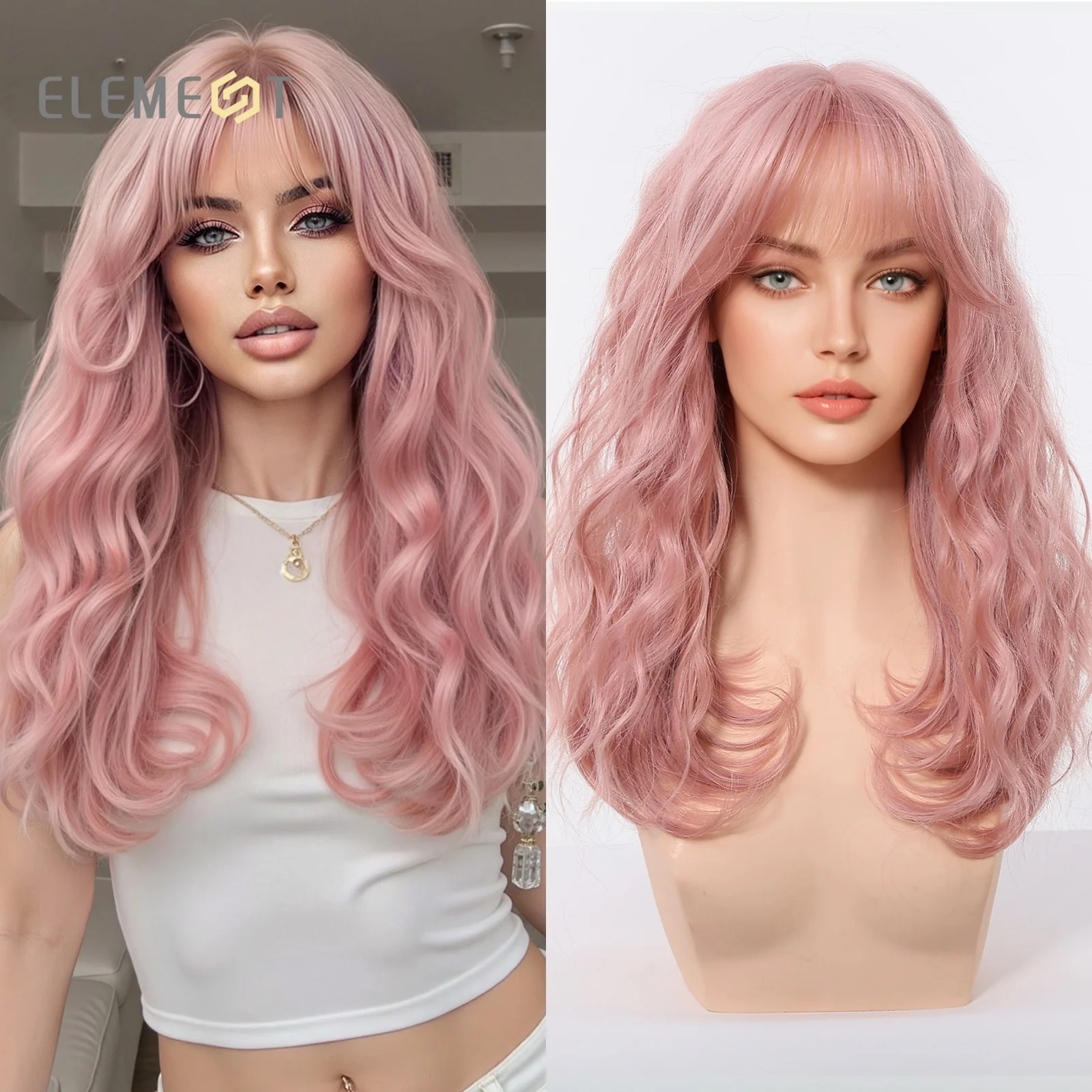 Розово-блондированный длинный волнистый синтетический парик с челкой для женщин, термостойкий, с эффектом натуральных волос, для повседневного использования, вечеринок и косплея
Розово-блондированный длинный волнистый синтетический парик с челкой для женщин, термостойкий, с эффектом натуральных волос, для повседневного использования, вечеринок и косплея