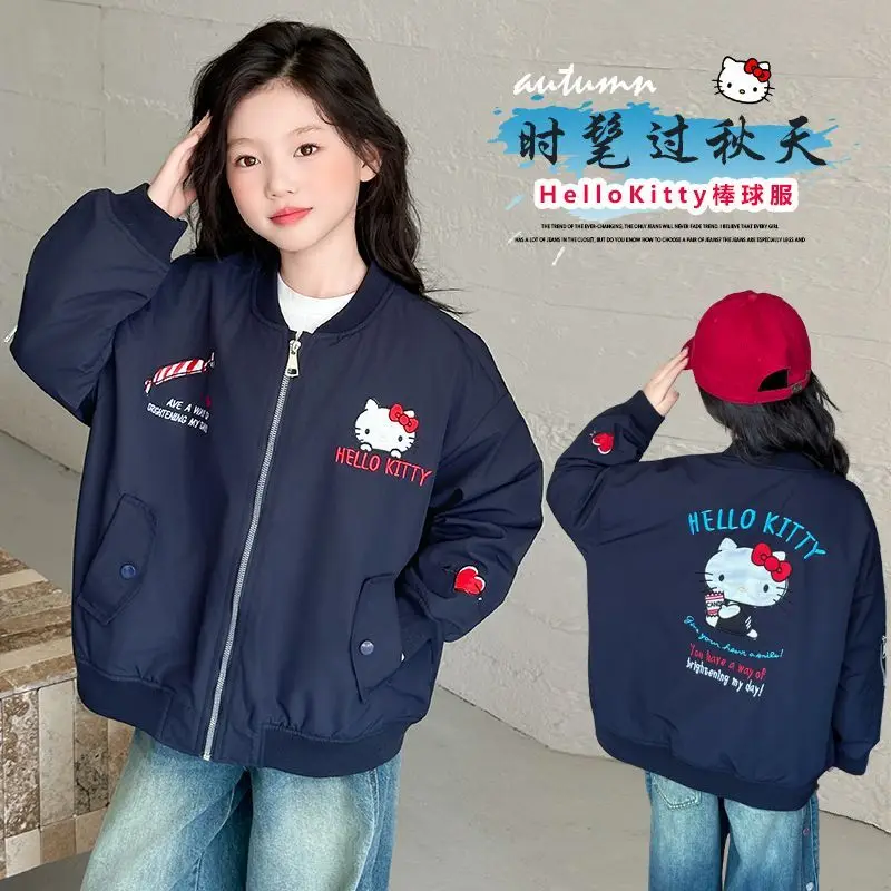 Sanrio Hello Kitty Spring Autumn Girls Jacket Baseball Uniform Coats Cartoon Children's Street Top Baby Anime Sweet Overcoat
Sanrio Hello Kitty Spring Autumn Girls Jacket Baseball Uniform Coats Cartoon Children's Street Top Baby Anime Sweet Overcoat