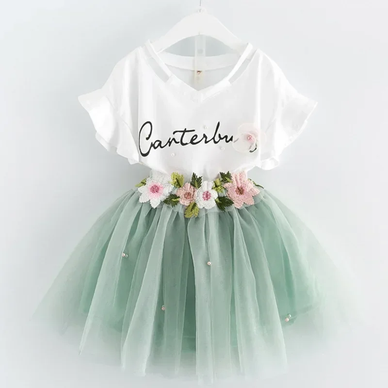 Girls Dresses 2019 Brand Kids Clothes Butterfly Sleeve Letter T-shirt Floral Voile Dress 2Pcs for Clothing Sets Children Dress
Girls Dresses 2019 Brand Kids Clothes Butterfly Sleeve Letter T-shirt Floral Voile Dress 2Pcs for Clothing Sets Children Dress