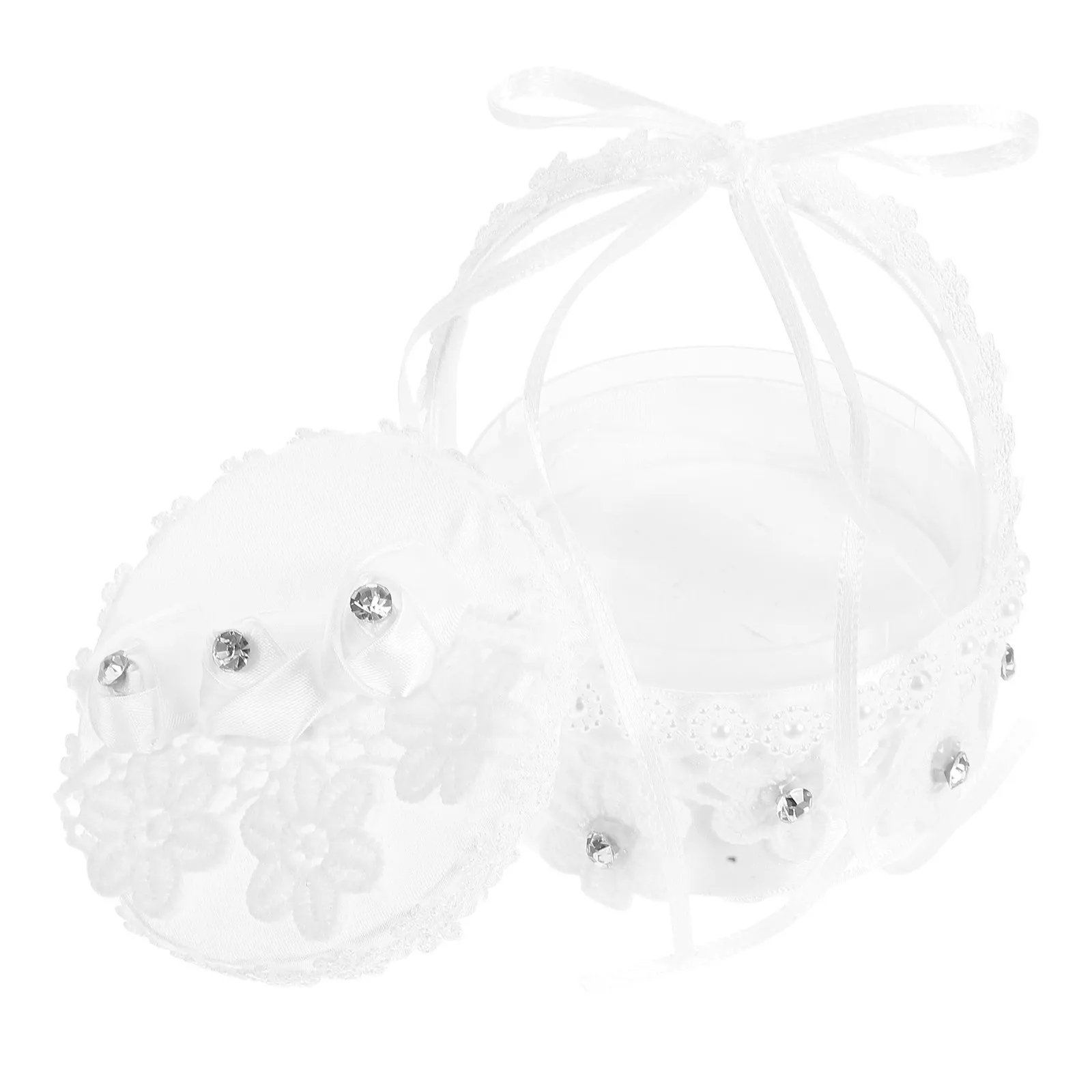 Satin Lace Wedding Ring Box Elegant Portable Ring Bearer Case for Flower Romantic Display Jewelry Storage Wedding Rings
Satin Lace Wedding Ring Box Elegant Portable Ring Bearer Case for Flower Romantic Display Jewelry Storage Wedding Rings