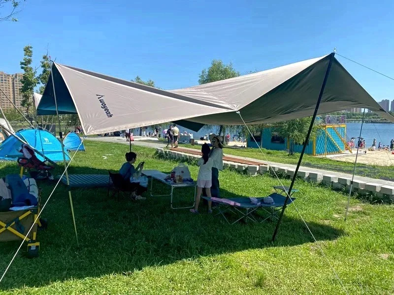 Large Black Coating Large Camping Canopy 6*8m Shelter Camping Tarp, Thickened Waterproof Windproof Sun Shelter
Large Black Coating Large Camping Canopy 6*8m Shelter Camping Tarp, Thickened Waterproof Windproof Sun Shelter
