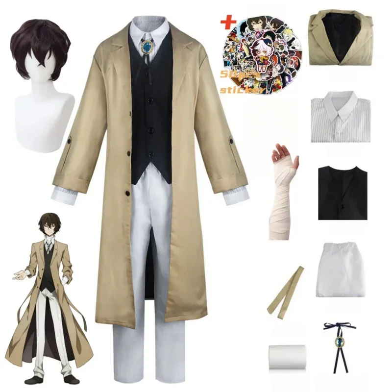 Cosxie Anime Bungo Stray Dogs Dazai Osamu Cosplay Costume Long Jacket Coat Trench Sticker Bandage Suits Uniform Halloween Clothe
Cosxie Anime Bungo Stray Dogs Dazai Osamu Cosplay Costume Long Jacket Coat Trench Sticker Bandage Suits Uniform Halloween Clothe