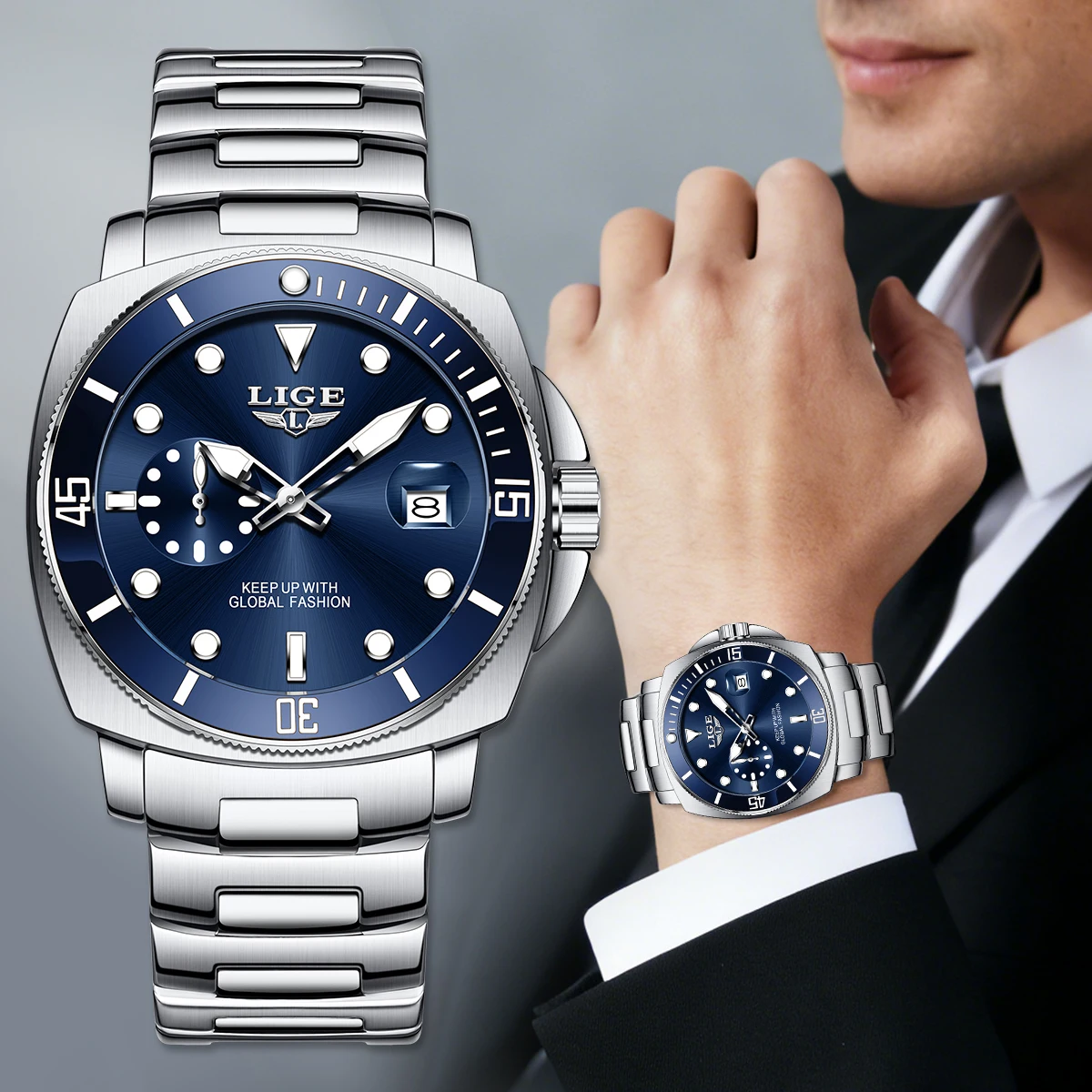 Мужские кварцевые часы LIGE оригинального дизайна, роскошные модные деловые часы с календарем, простым циферблатом, ремешком из нержавеющей стали, водонепроницаемые мужские часы
Мужские кварцевые часы LIGE оригинального дизайна, роскошные модные деловые часы с календарем, простым циферблатом, ремешком из нержавеющей стали, водонепроницаемые мужские часы