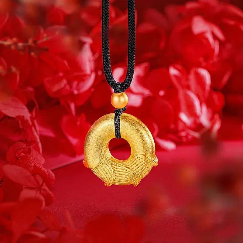 9999 Real Gold 24K Ethnic Wind Ailian Said Ancient Gold Safety Buckle Lanyard Necklace Lotus Safety Buckle Plain Ring Pendant
9999 Real Gold 24K Ethnic Wind Ailian Said Ancient Gold Safety Buckle Lanyard Necklace Lotus Safety Buckle Plain Ring Pendant