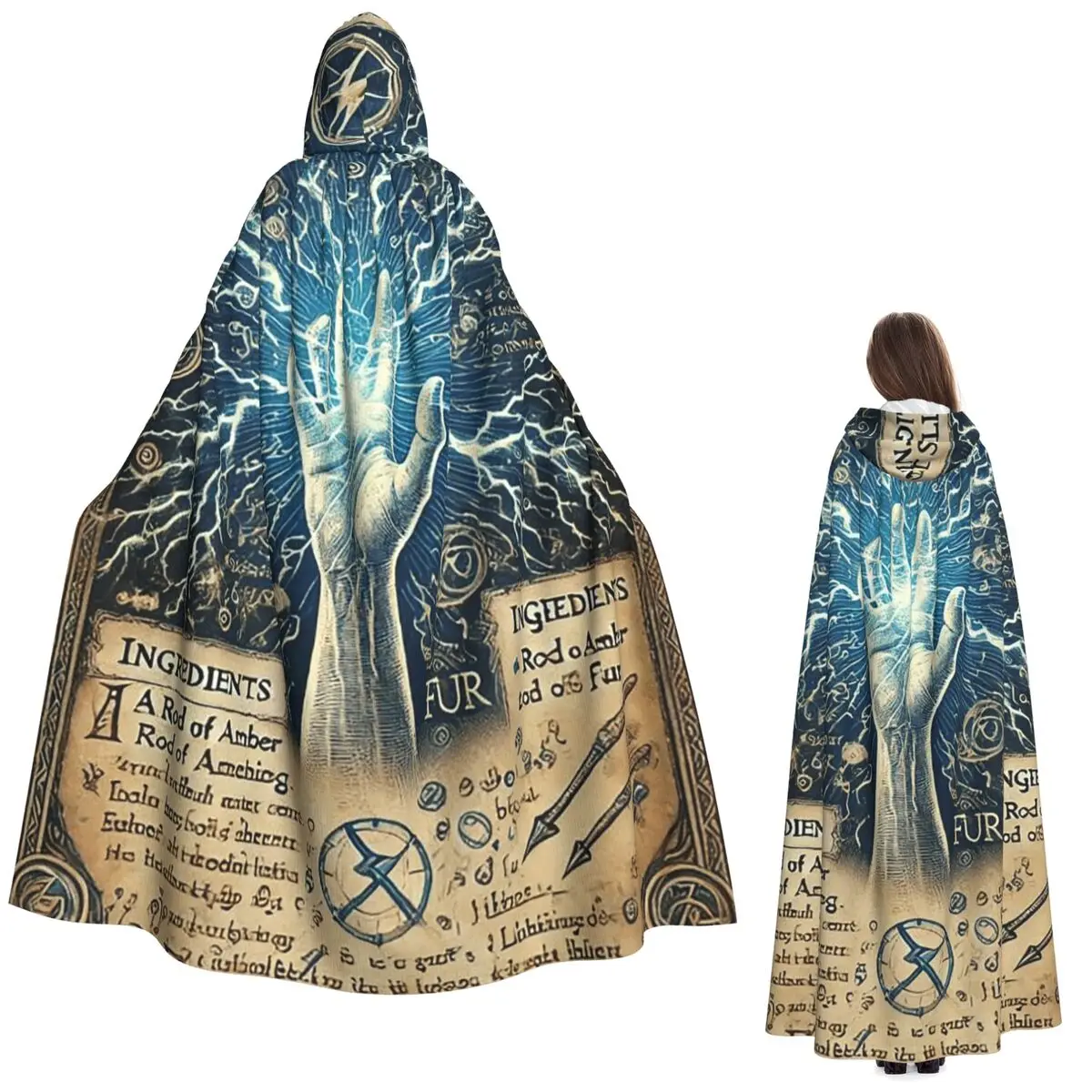 Ancient Book With Glowing Magic Spells And Runes Long Hooded Cloak Witch Medieval Costume Cosplay Cape HalloweenParty Unisex
Ancient Book With Glowing Magic Spells And Runes Long Hooded Cloak Witch Medieval Costume Cosplay Cape HalloweenParty Unisex
