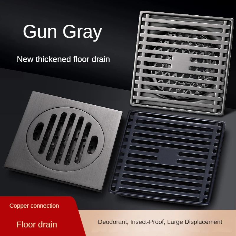 10X10CM Shower Floor Drain Bathroom Odor and Insect Resistant Floor Drain Cover Square Copper Core Floor Drain Black Gray
10X10CM Shower Floor Drain Bathroom Odor and Insect Resistant Floor Drain Cover Square Copper Core Floor Drain Black Gray