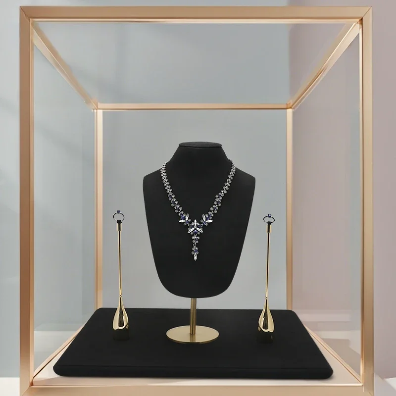 Jewelry counter necklace display props ring showcase jewelry display booth necklace display stand
Jewelry counter necklace display props ring showcase jewelry display booth necklace display stand