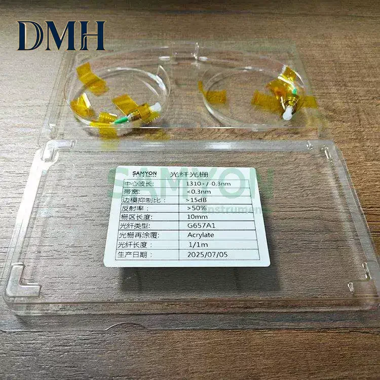 Датчик DMH с оптоволоконной Брагговской решеткой (FBG), одинарная решетка, G657A1, полоса пропускания 0.3 нм
Датчик DMH с оптоволоконной Брагговской решеткой (FBG), одинарная решетка, G657A1, полоса пропускания 0.3 нм