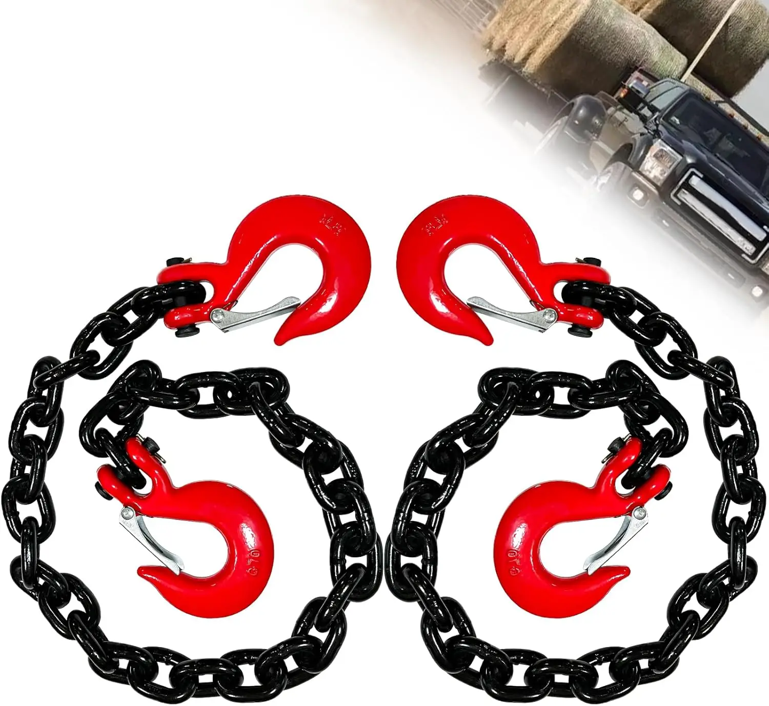 2 Pack 3/8" Trailer Safety Chains G80 36" with Clevis Hooks 7100 lbs Working Load Heavy Duty Towing
2 Pack 3/8" Trailer Safety Chains G80 36" with Clevis Hooks 7100 lbs Working Load Heavy Duty Towing