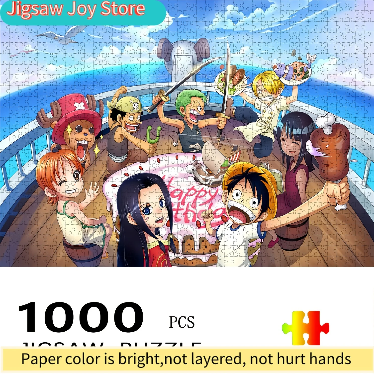 s Anime Pirate Ship Puzzle - Vibrant Cartoon-Style Design with Swords, Shells & Ocean Waves, Large Rectangular Cardboard Jigsa
s Anime Pirate Ship Puzzle - Vibrant Cartoon-Style Design with Swords, Shells & Ocean Waves, Large Rectangular Cardboard Jigsa