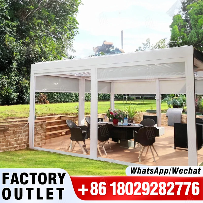 oscaracso Factory DIY Shading Outdoor Living Space Patio Cover Canopy Automatic Awning Motorized Aluminum Pergola with LED Light
oscaracso Factory DIY Shading Outdoor Living Space Patio Cover Canopy Automatic Awning Motorized Aluminum Pergola with LED Light
