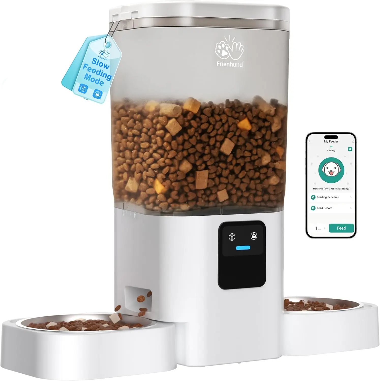 Dual Automatic Cat Feeder with App Control, 5G WiFi, 7L Capacity for 2 Cats, Easy Clean Detachable Design
Dual Automatic Cat Feeder with App Control, 5G WiFi, 7L Capacity for 2 Cats, Easy Clean Detachable Design