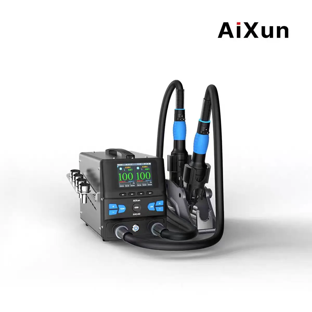 JC Aixun H414D BGA Rework Station 1400W Dual-station Hot Air Gun Soldering Station With Nozzles For Motherboard SMD BGA Repair
JC Aixun H414D BGA Rework Station 1400W Dual-station Hot Air Gun Soldering Station With Nozzles For Motherboard SMD BGA Repair