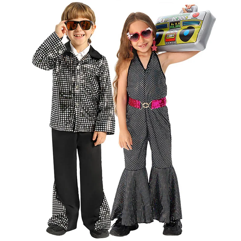 Retro Sequin Halter Niño Jumpsuit Carnival Disco Dance Outfit Halloween Fancy Dress Up 70s Discos Enfant Costume 2026
Retro Sequin Halter Niño Jumpsuit Carnival Disco Dance Outfit Halloween Fancy Dress Up 70s Discos Enfant Costume 2026
