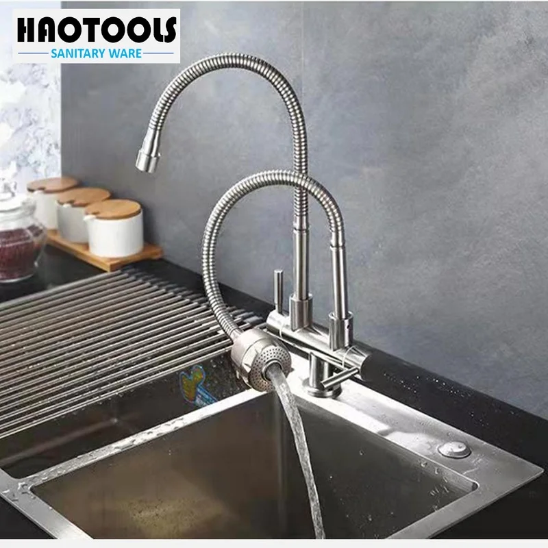 Stainless Steel Universal Faucet, Vegetable Basin, Vegetable Sink, Double Outlet Kitchen Faucet, Single Cold Water Faucet
Stainless Steel Universal Faucet, Vegetable Basin, Vegetable Sink, Double Outlet Kitchen Faucet, Single Cold Water Faucet