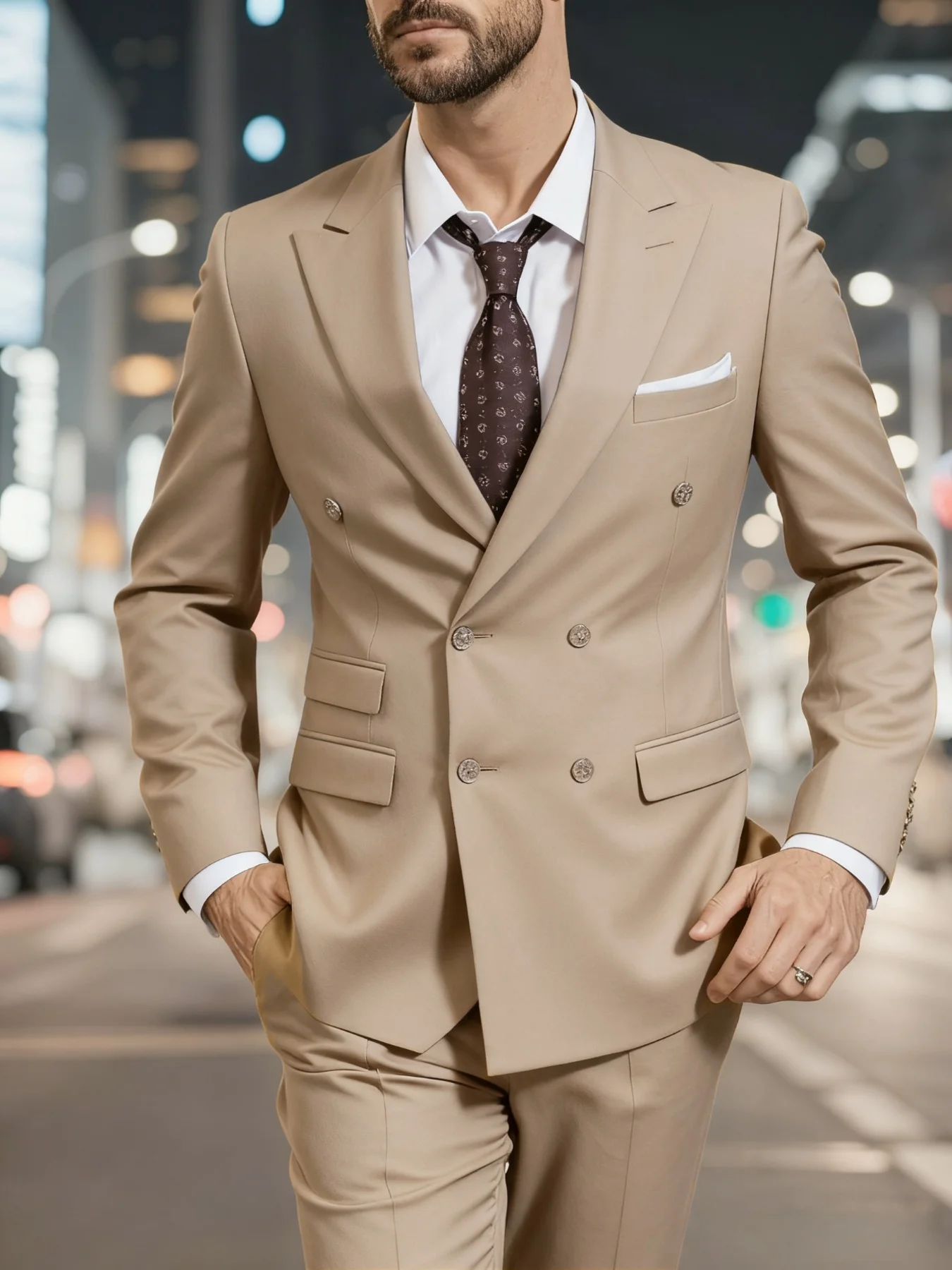 Men's Sleek 2-Piece Suit Set Double Breasted Peak Lapel Blazer Trousers Elegant Office Party Wedding
Men's Sleek 2-Piece Suit Set Double Breasted Peak Lapel Blazer Trousers Elegant Office Party Wedding