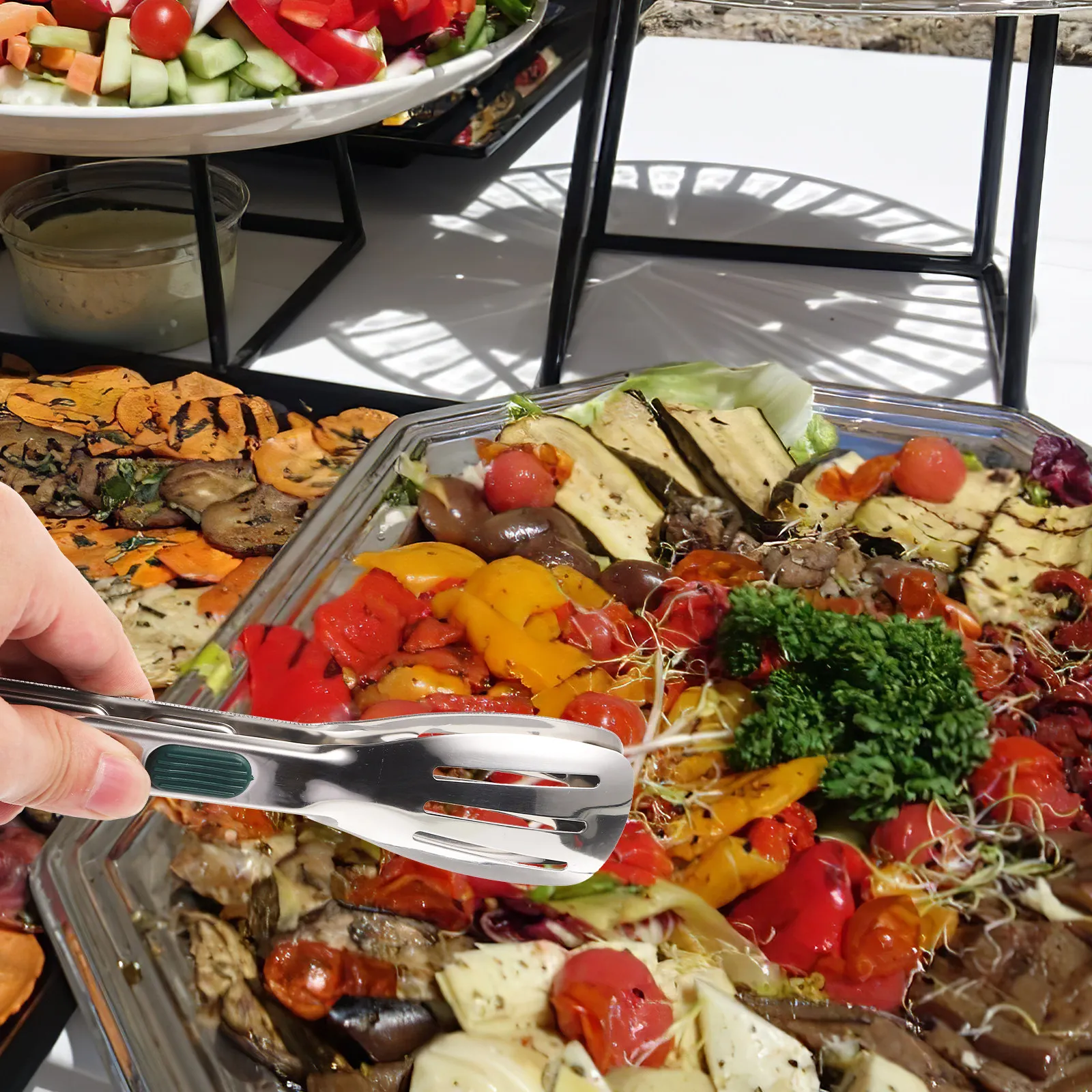 2Pcs Premium Stainless Steel Silicone Food Clamp Multi-Function Kitchen Tongs for Bbq Camping Picnic Salad Pasta Steak Grilling
2Pcs Premium Stainless Steel Silicone Food Clamp Multi-Function Kitchen Tongs for Bbq Camping Picnic Salad Pasta Steak Grilling