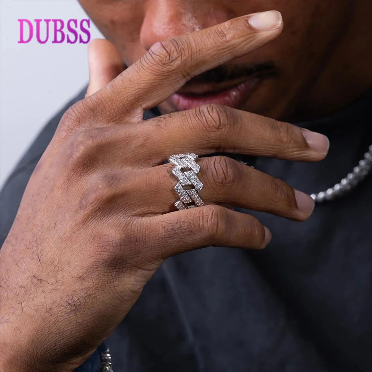 Dubss Miami Cuban Link Rings for Men Gold Color Iced Out Full Zircon Hip Hop Rock Jewelry 2024 Trend
Dubss Miami Cuban Link Rings for Men Gold Color Iced Out Full Zircon Hip Hop Rock Jewelry 2024 Trend