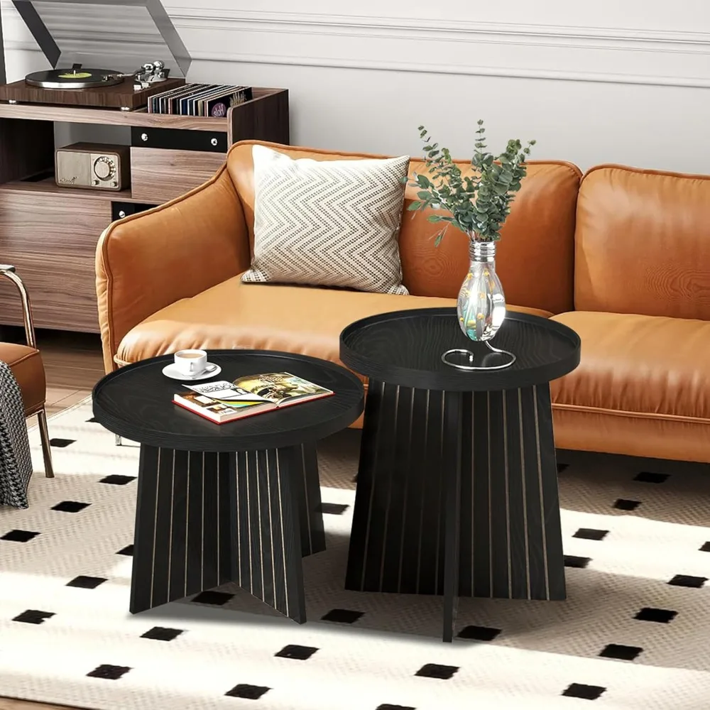 Round Nesting Coffee Table Set - Modern Small Coffee Tables for Living Room, Bedroom & Home Office
Round Nesting Coffee Table Set - Modern Small Coffee Tables for Living Room, Bedroom & Home Office