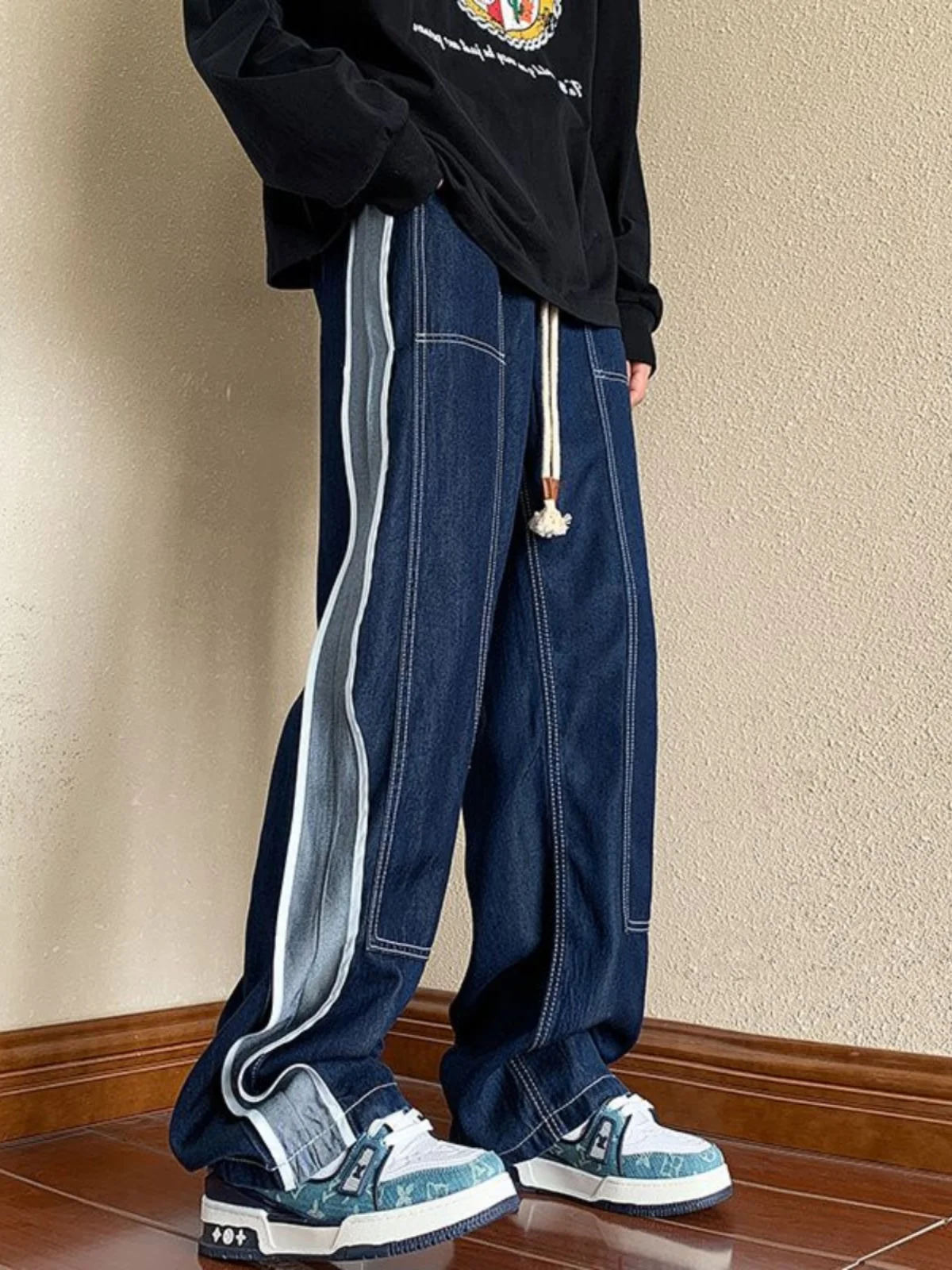 Extra Large 300 Pounds Jeans Straight Patchwork Men's Summer American High Street Vibe Trendy Loose Ins Long Pants
Extra Large 300 Pounds Jeans Straight Patchwork Men's Summer American High Street Vibe Trendy Loose Ins Long Pants