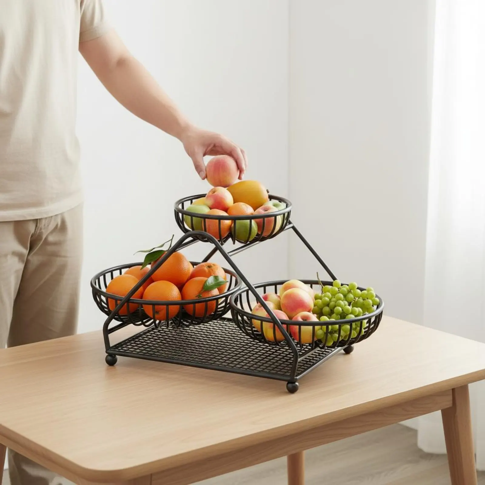 3 Tier Fruit Basket Large Capacity Tiered Serving Stand Countertop Fruit Bowl Rack No Assembly Required Multi-Level Snack Rack
3 Tier Fruit Basket Large Capacity Tiered Serving Stand Countertop Fruit Bowl Rack No Assembly Required Multi-Level Snack Rack