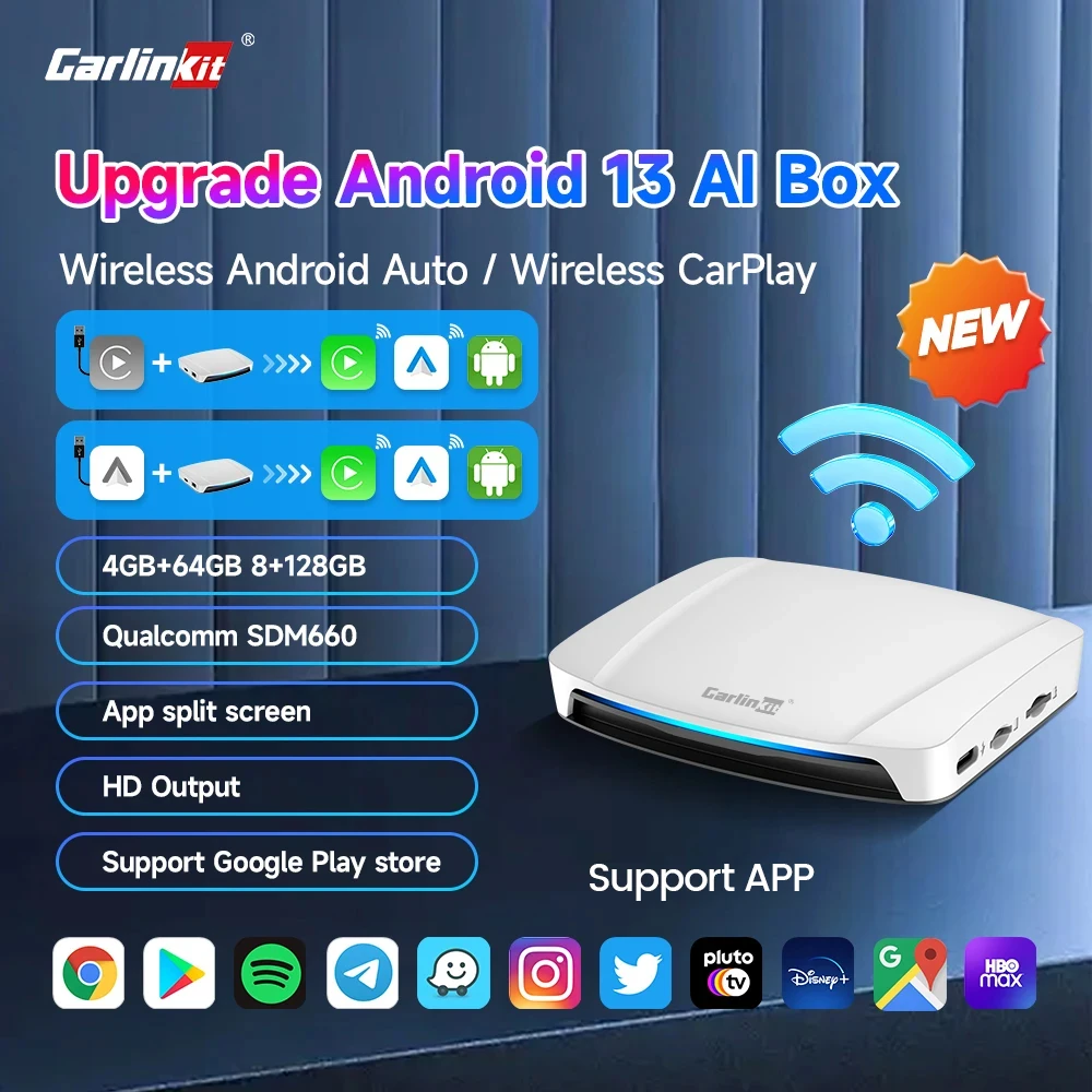 8+128G Carlinkit Tv Box Android 13 Wireless Carplay Car Box Mini Android Auto Wireless Adapter Qualcomm 8cores Fota Upgrade HDMI
8+128G Carlinkit Tv Box Android 13 Wireless Carplay Car Box Mini Android Auto Wireless Adapter Qualcomm 8cores Fota Upgrade HDMI