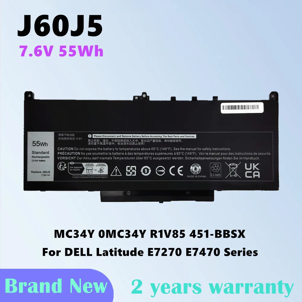 7.6V 55Wh J60J5 Battery For Dell Latitude E7270 E7470 Series MC34Y WYWJ2 451-BBSX 242WD 0MC34Y GG4FM 1W2Y2 R1V85
7.6V 55Wh J60J5 Battery For Dell Latitude E7270 E7470 Series MC34Y WYWJ2 451-BBSX 242WD 0MC34Y GG4FM 1W2Y2 R1V85