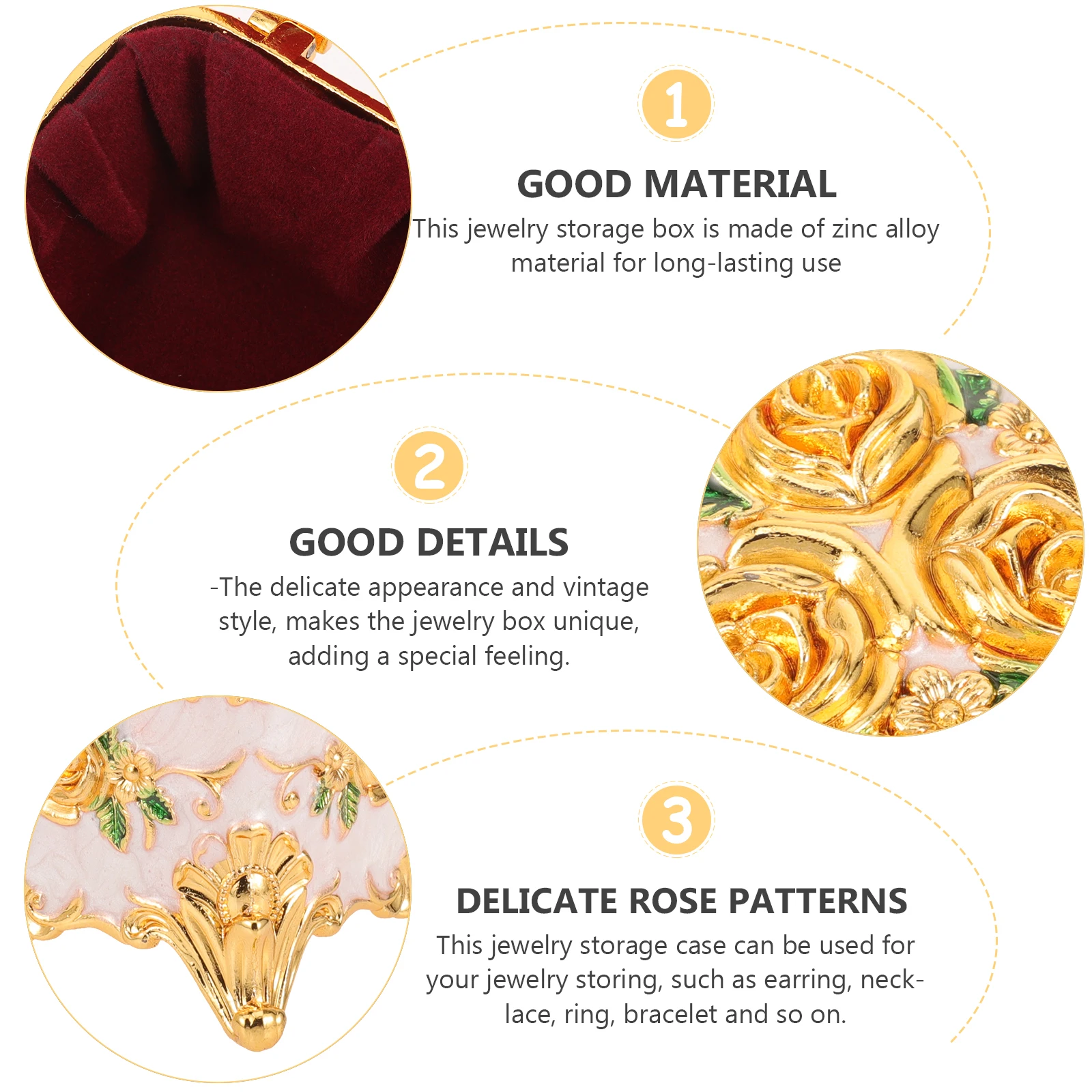 Vintage Metal Jewelry Storage Box Rose Pattern Trinket Organizer Earring Case Desktop Decorative Home Ornament For Women Girls
Vintage Metal Jewelry Storage Box Rose Pattern Trinket Organizer Earring Case Desktop Decorative Home Ornament For Women Girls