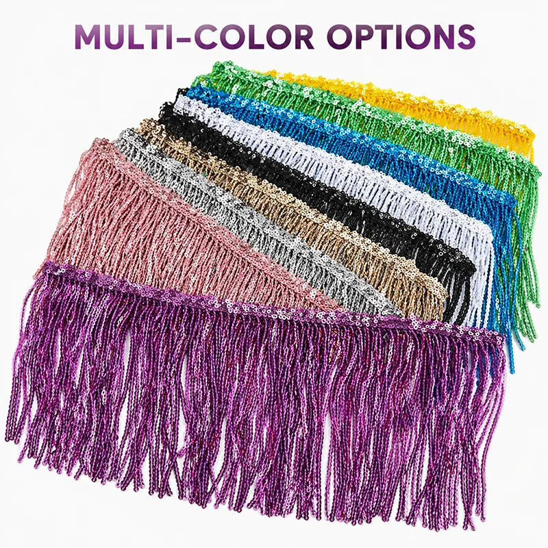 5/9Yards 17cm Sequins Fringe Tassels Stage Garment Decor Lace Trim Latin Dress Trimmings Tassel Fringes Sewing Crafts Materials
5/9Yards 17cm Sequins Fringe Tassels Stage Garment Decor Lace Trim Latin Dress Trimmings Tassel Fringes Sewing Crafts Materials