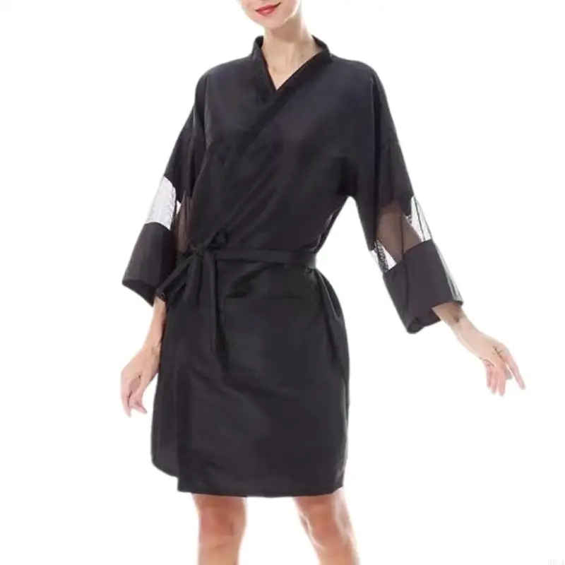 68UA Hair Salon Smock Hair Cutting Smock Hairdressing Clothes Robe with Belt Black
68UA Hair Salon Smock Hair Cutting Smock Hairdressing Clothes Robe with Belt Black
